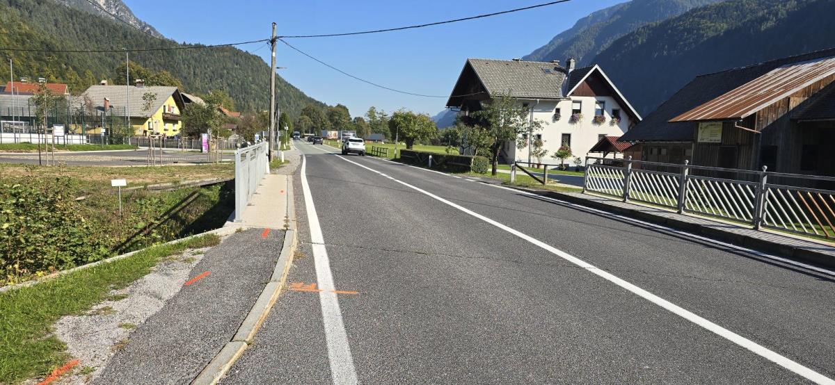 Pričetek gradnje pločnika skozi Gozd Martuljek 2. faza